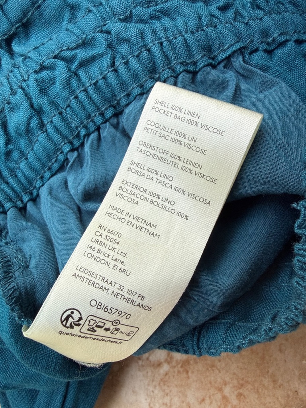 Somerset Linen Pants Anthropologie Pull-on Smocked Elastic Waist Pockets S NWT - Picture 16 of 16